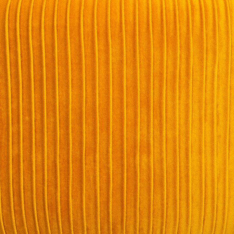 Atmosphera Tabouret Solaro Moutarde En Velours Plissé - Design Élégant Et Confortable