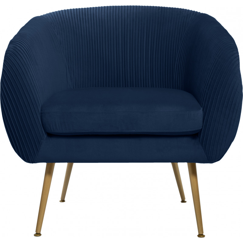 Fauteuil Solaro Atmosphera - Velours Moutarde Plissé | 75x70x78cm | Structure Pin & Fer