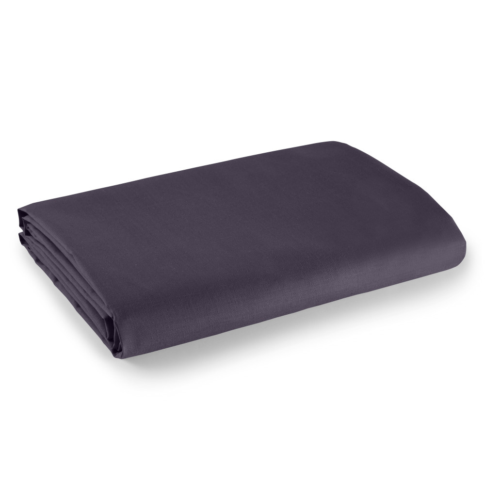 Très Futé Drap Plat 1 Personne Maison Futée - 180x290 Cm, 100% Coton 57 Fils /cm², Bordure Point De Bourdon - Chocolat Linge De Lit Qualité