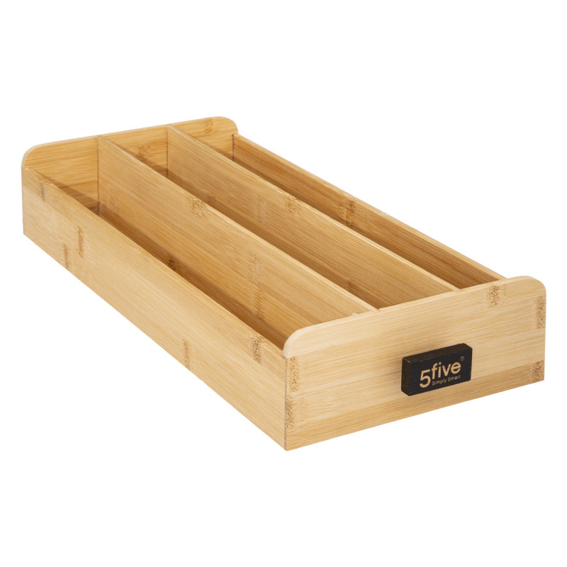 PORTE CAPSULES 1 TIROIR ACACIA VERRE BEIGE