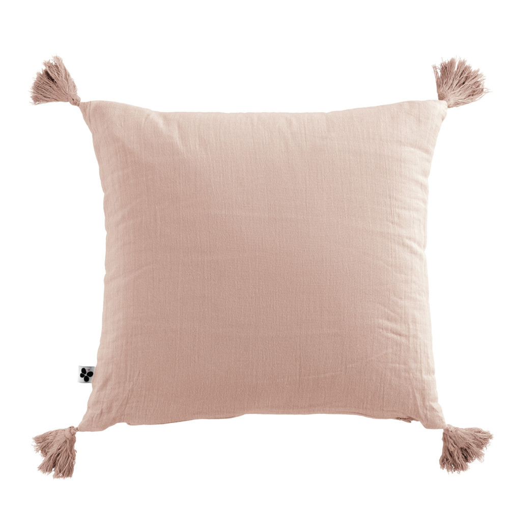 Coussins Déhoussables 40x40 Cm Avec Housse En Gaze De Coton Imprimée Capucine Pampa - Naturel Et Lavable - 3