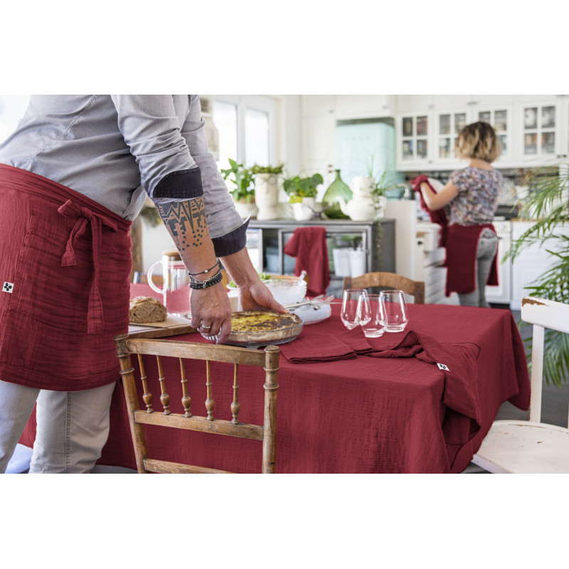 Nappe de table "Gaïa" 150 x 250 cm "Gaze de Coton" l'Effet Papillon