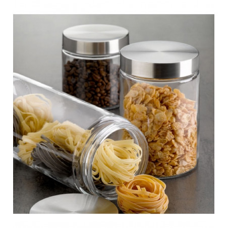 Lot 4 Bocaux En Verre Avec Couvercle Inox - 2x400ml + 2x700ml, Hermétiques, Pour Rangement Vrac Cuisine