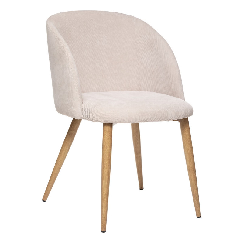 Fauteuil imitation chêne "Céleste" en velours côtelé Atmosphéra