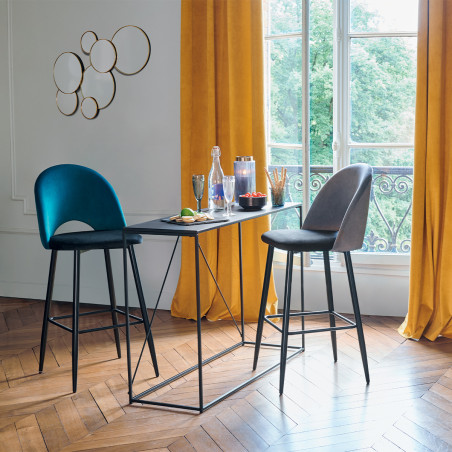 Tabouret bar déco velours "Kara" Atmosphera