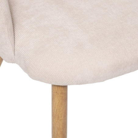Lot de 2 fauteuils imitation chêne "Céleste" en velours côtelé Atmosphéra