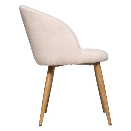 Lot de 2 fauteuils imitation chêne "Céleste" en velours côtelé Atmosphéra
