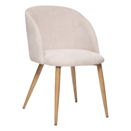 Lot de 2 fauteuils imitation chêne "Céleste" en velours côtelé Atmosphéra