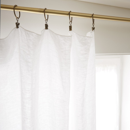 Rideau ajustable + 8 anneaux pince "Soline" 140 x 270 cm Lin lavé l'Effet Papillon
