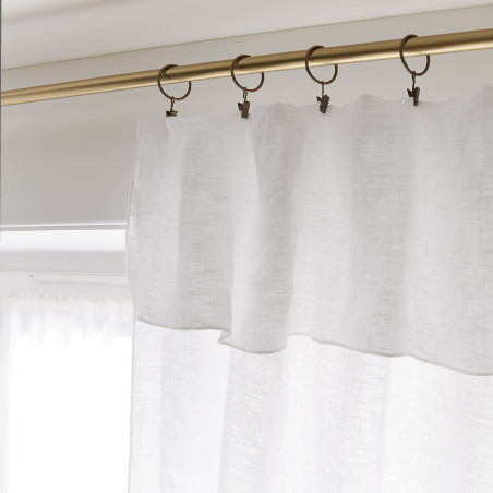 Rideau ajustable + 8 anneaux pince "Soline" 140 x 270 cm Lin lavé l'Effet Papillon