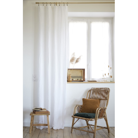 Rideau ajustable + 8 anneaux pince "Soline" 140 x 270 cm Lin lavé l'Effet Papillon