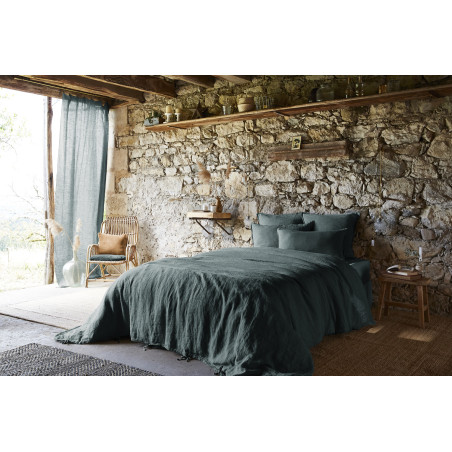Drap housse "Soline" toutes dimensions Lin lavé l'Effet Papillon