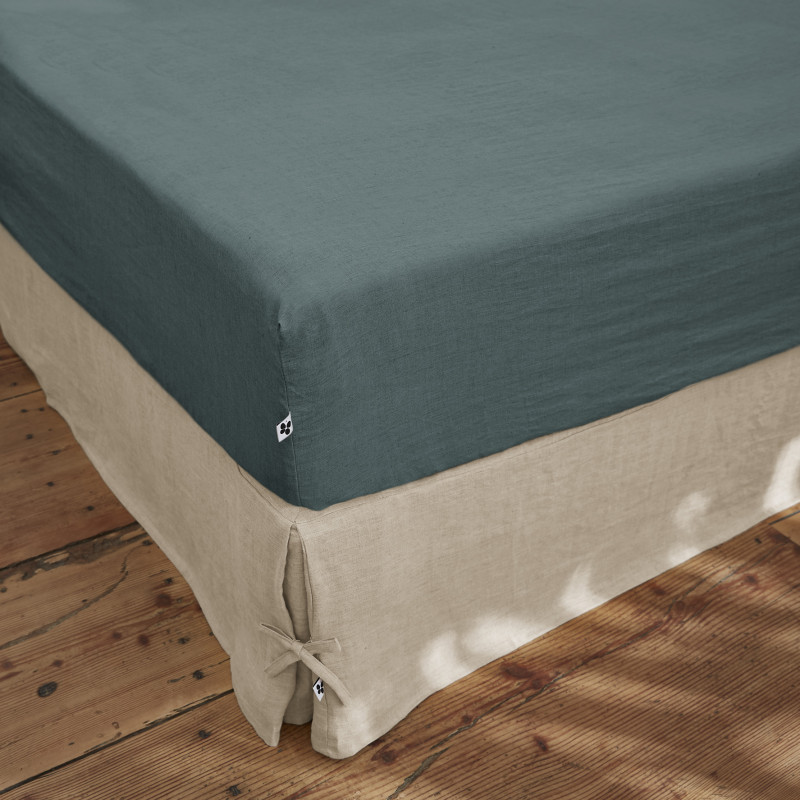 Drap housse "Soline" toutes dimensions Lin lavé l'Effet Papillon