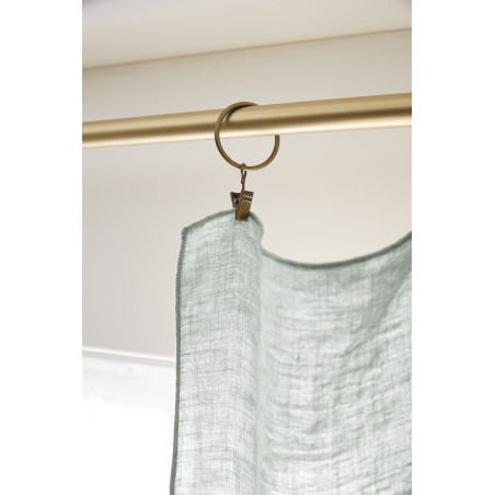 Rideau ajustable + 8 anneaux pince "Soline" 140 x 270 cm Lin lavé l'Effet Papillon