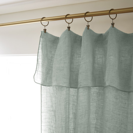 Rideau ajustable + 8 anneaux pince "Soline" 140 x 270 cm Lin lavé l'Effet Papillon