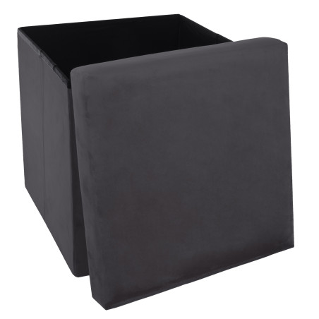 Pouf coffre pliable velours "Tess" Atmosphera