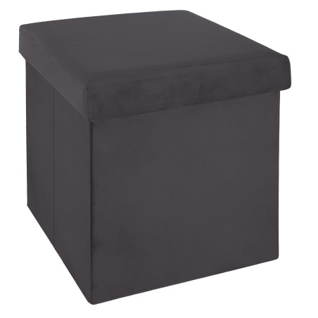Pouf coffre pliable velours "Tess" Atmosphera