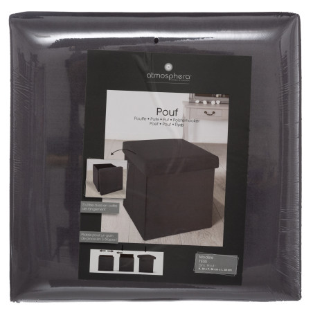 Pouf coffre pliable velours "Tess" Atmosphera