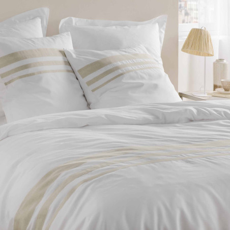 Parure de couette "Margaux" - 95% Coton / 5% Lin / 57 Fils/cm² - Toutes dimensions