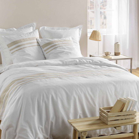Parure de couette "Margaux" - 95% Coton / 5% Lin / 57 Fils/cm² - Toutes dimensions