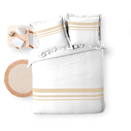 Parure de couette "Margaux" - 95% Coton / 5% Lin / 57 Fils/cm² - Toutes dimensions