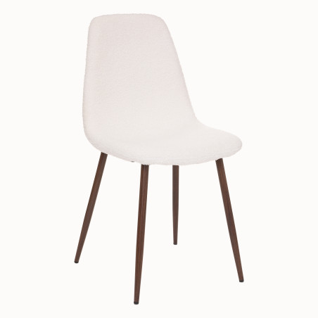 Chaise lignes contemporaines "Marylin" bouclettes pieds métal effet bois Atmosphera