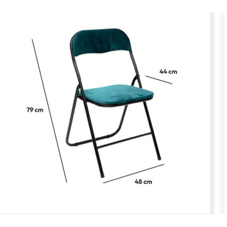 Lot de 4 chaises pliante en velours "Easy" Atmosphera