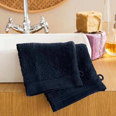Lot de 2 gants de toilette "Spa" 15 x 21 cm / 400 gr/m²