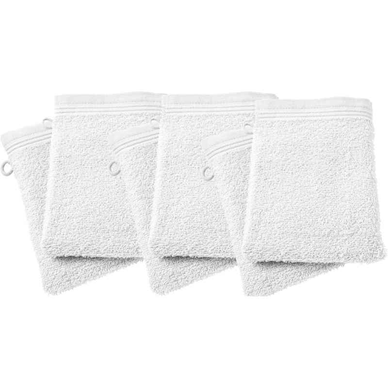 Lot de 6 gants de toilette éponge "Spa" 15 x 21 cm / 400 gr/m²