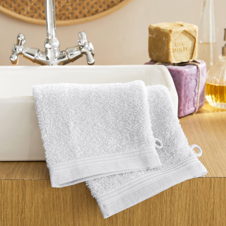 Lot de 6 gants de toilette éponge "Spa" 15 x 21 cm / 400 gr/m²