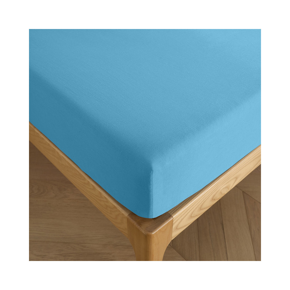 Drap housse 90 x 190 cm bonnet 30 cm Prémium pour lit 1 place - Prémium Vert