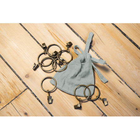Rideau ajustable + 8 anneaux pince "Gaïa" 140 x 300 cm "Gaze de Coton" l'Effet Papillon