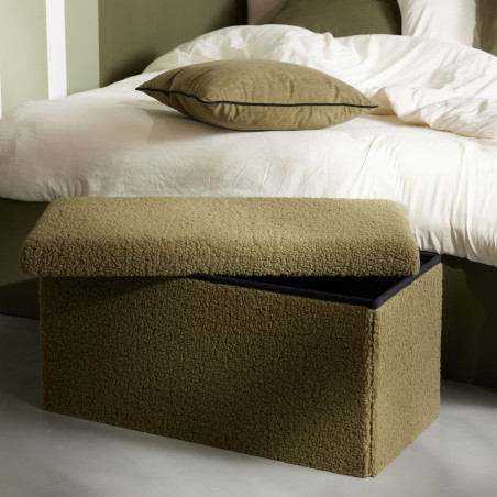 Banc coffre pliable Bouclette "Teddy Matcha" La Factory