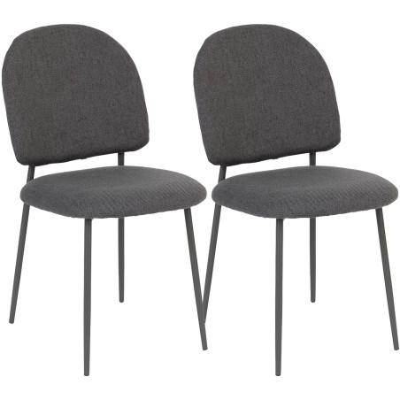 Lot de 2 chaises style Vintage "Loft" & pieds métal Matching color