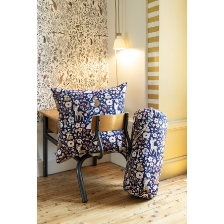 Couette imprimée toutes dimensions "Forêt enchantée" Réversible 100% Coton / 57 Fils/cm² l'Effet Papillon