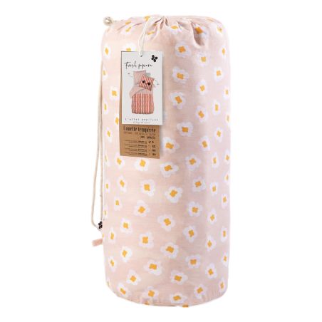 Couette toutes dimensions "Fresh Popcorn" Réversible 100% Coton / 57 Fils/cm² l'Effet Papillon