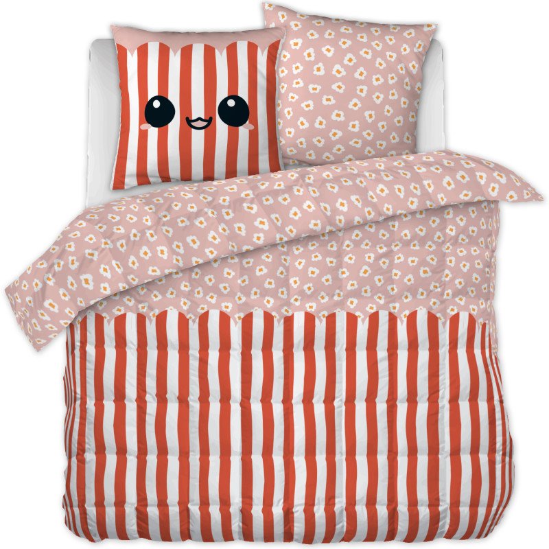 Couette toutes dimensions "Fresh Popcorn" Réversible 100% Coton / 57 Fils/cm² l'Effet Papillon