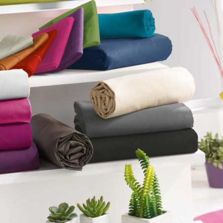 Drap housse Turquoise 160 x 200 cm / 100% coton / 57 fils/cm²