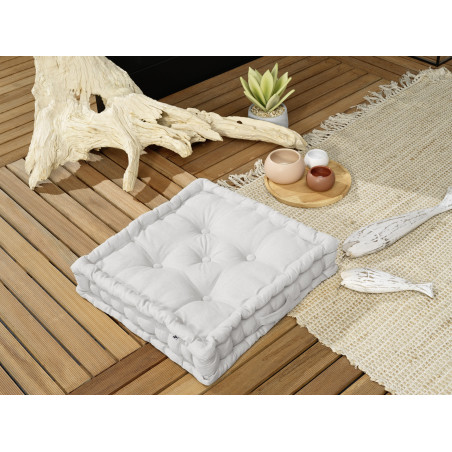 Coussin de sol Outdoor déperlant - Anti-UV "Kala" en Coton 50 x 50 x 10 cm l'Effet Papillon