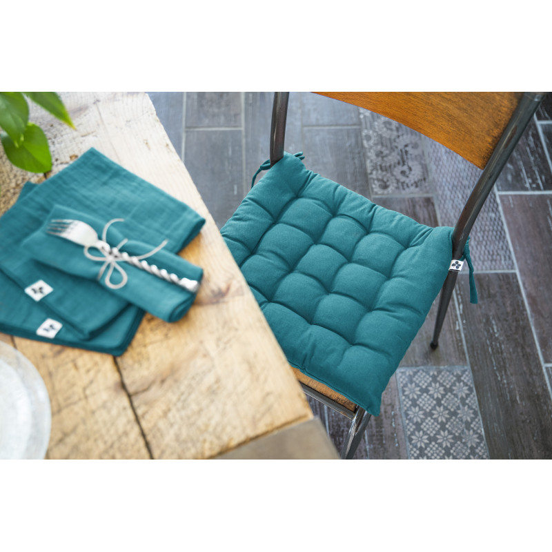 Assise matelassée Outdoor déperlant - Anti-UV "Kala" en Coton 38 x 38 cm l'Effet Papillon