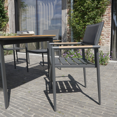 Salon de jardin en aluminium bois Piana Wilsa Garden