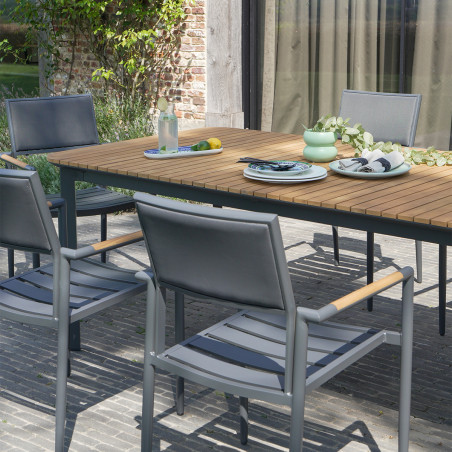 Salon de jardin en aluminium bois Piana Wilsa Garden