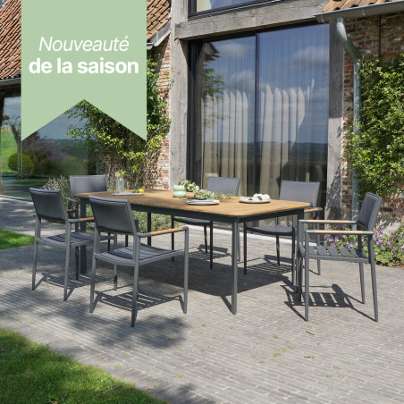 Salon de jardin en aluminium bois Piana Wilsa Garden
