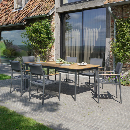 Salon de jardin en aluminium bois Piana Wilsa Garden