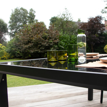 Salon de jardin en aluminium et verre Black Edition 6 places Wilsa Garden