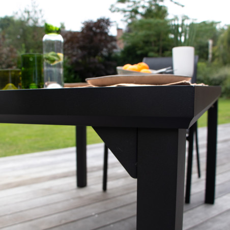Salon de jardin en aluminium et verre Black Edition 6 places Wilsa Garden