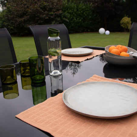 Salon de jardin en aluminium et verre Black Edition 6 places Wilsa Garden