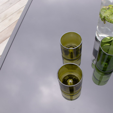 Salon de jardin en aluminium et verre Black Edition 6 places Wilsa Garden