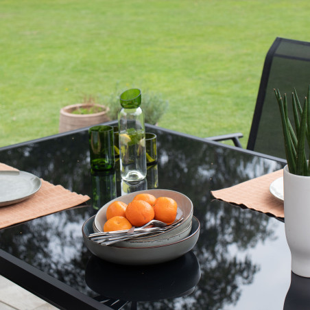 Salon de jardin en aluminium et verre Black Edition 6 places Wilsa Garden
