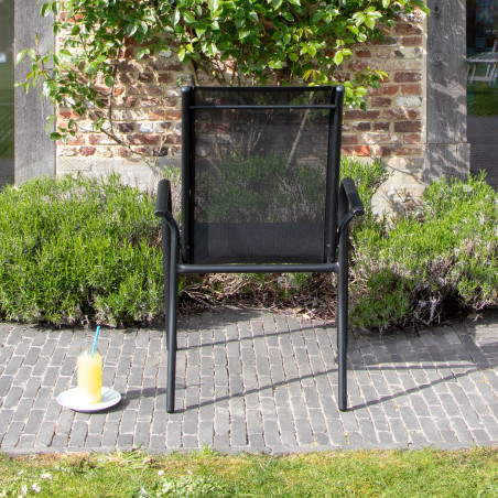 Salon de jardin en aluminium et verre Black Edition 6 places Wilsa Garden